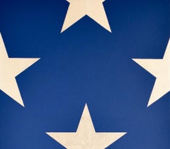 "Section" Pop-Art American Flag Contemporary Oil Blue /23 Karat Gold Leaf Stars