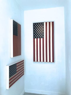 "Stars and Stripes" Bandera Americana Contemporánea Minimalista Bandera de Oro de 23k Pop
