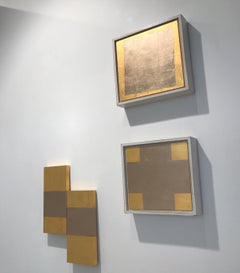 "The Way It Is" 23k Gold Contemporary Oil Wood Modern American Abstract Minimal