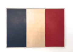 "Viva la France!" Contemporary Pop Art Modern Flag Minimal 23k Gold Oil Painting