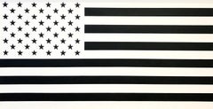 « Blanc et noir (image neutre) »   Americana, grande peinture de drapeau, Pop Art