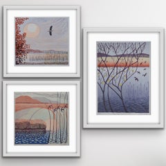 Triptychon „Cycle, Through the Willows and Heron“