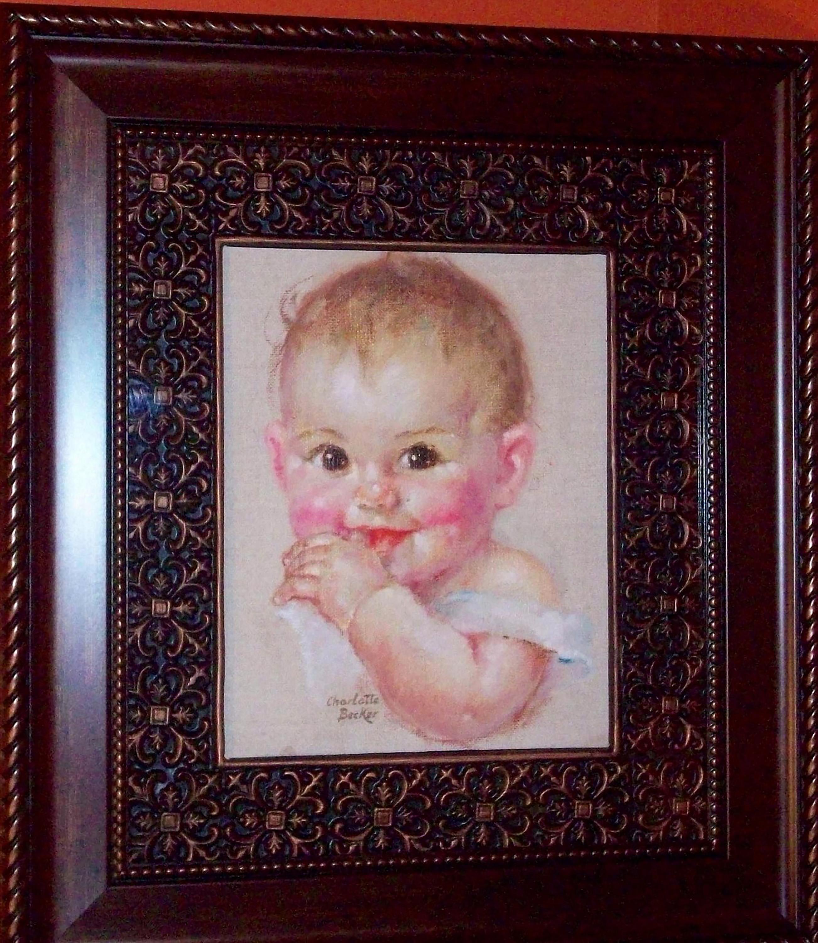Wide-Eyed Baby - Painting by Charlotte Becker