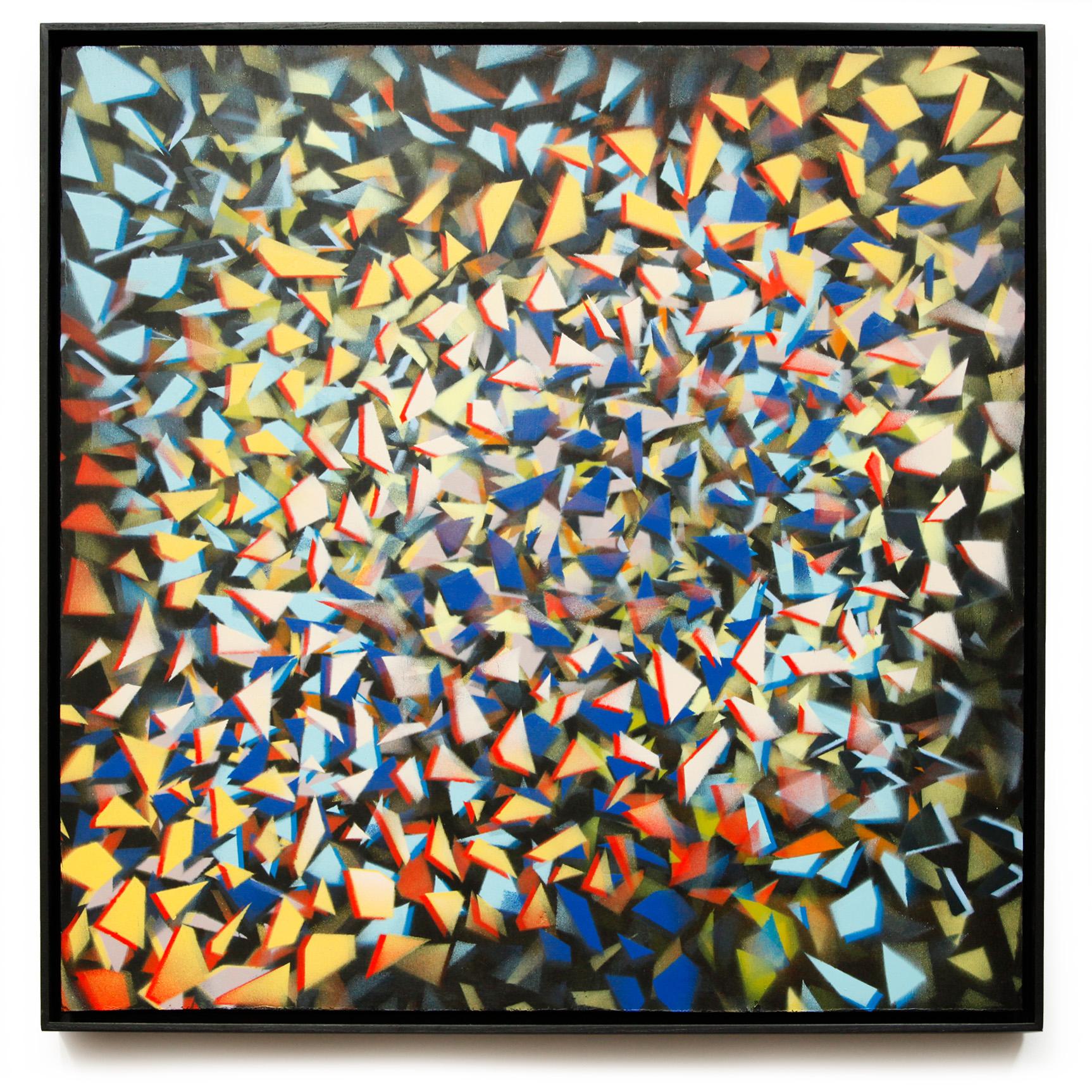 Origine - Peinture originale colorée, graphique et géométrique - Marron Abstract Painting par Charlotte Bernays
