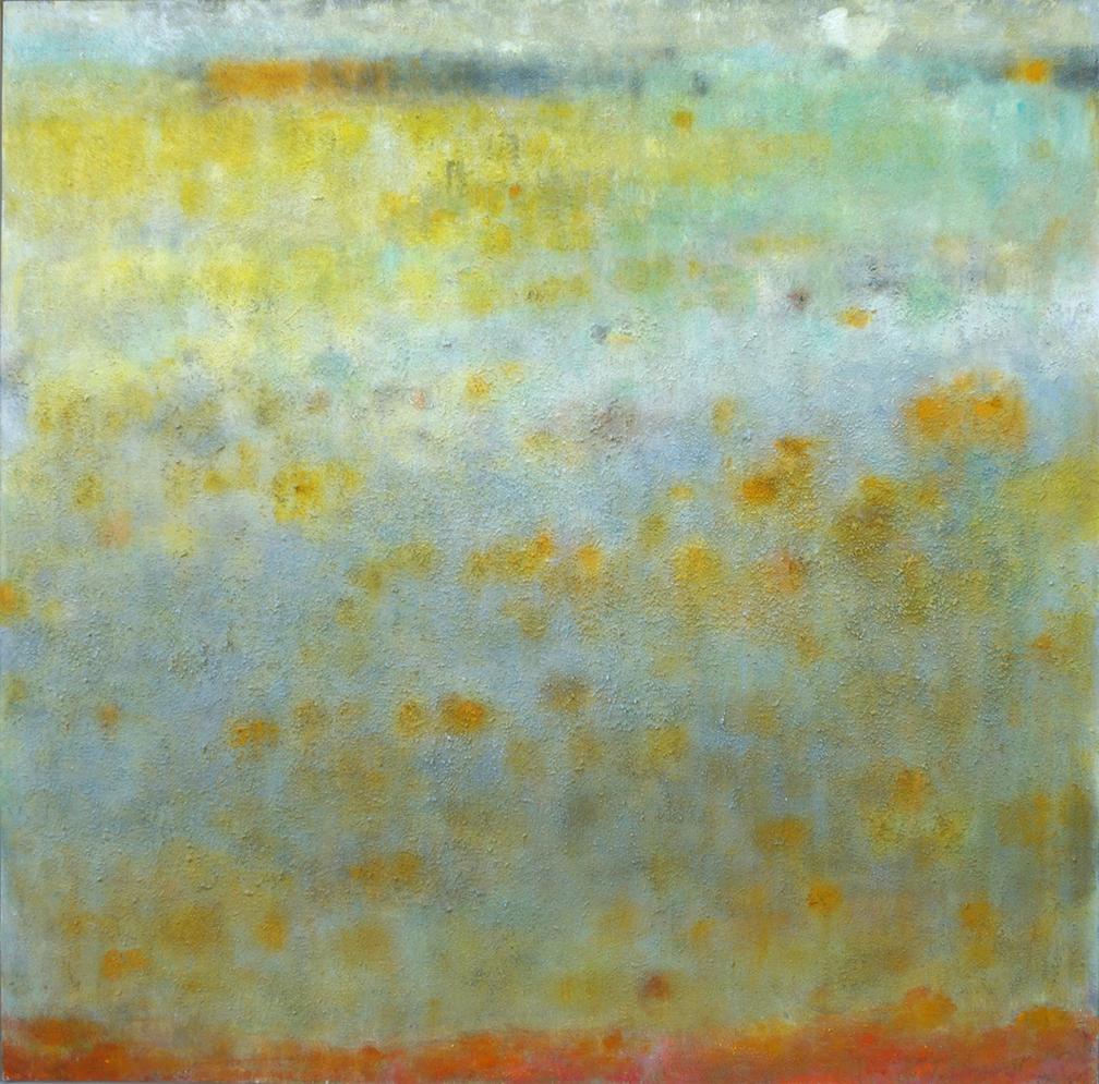 Charlotte Bernstrom Landscape Painting - Color Through Fog / impressionist acrylic on canvas