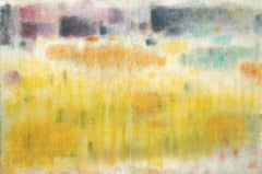 Golden Armor / Acryl auf Leinwand Landschaftsgemälde in weiß gerahmt