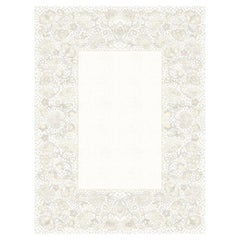 Traditional White Rug Floral pattern living room Wool Silk - Charlotte Blanc