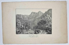Landscape - Original Lithograph by Charlotte Bonaparte - 19th Century