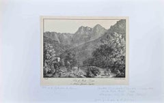 Landschaft – Originallithographie von Charlotte Bonaparte – 19. Jahrhundert