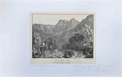 Paesaggio - Litografia originale di Charlotte Bonaparte - XIX secolo