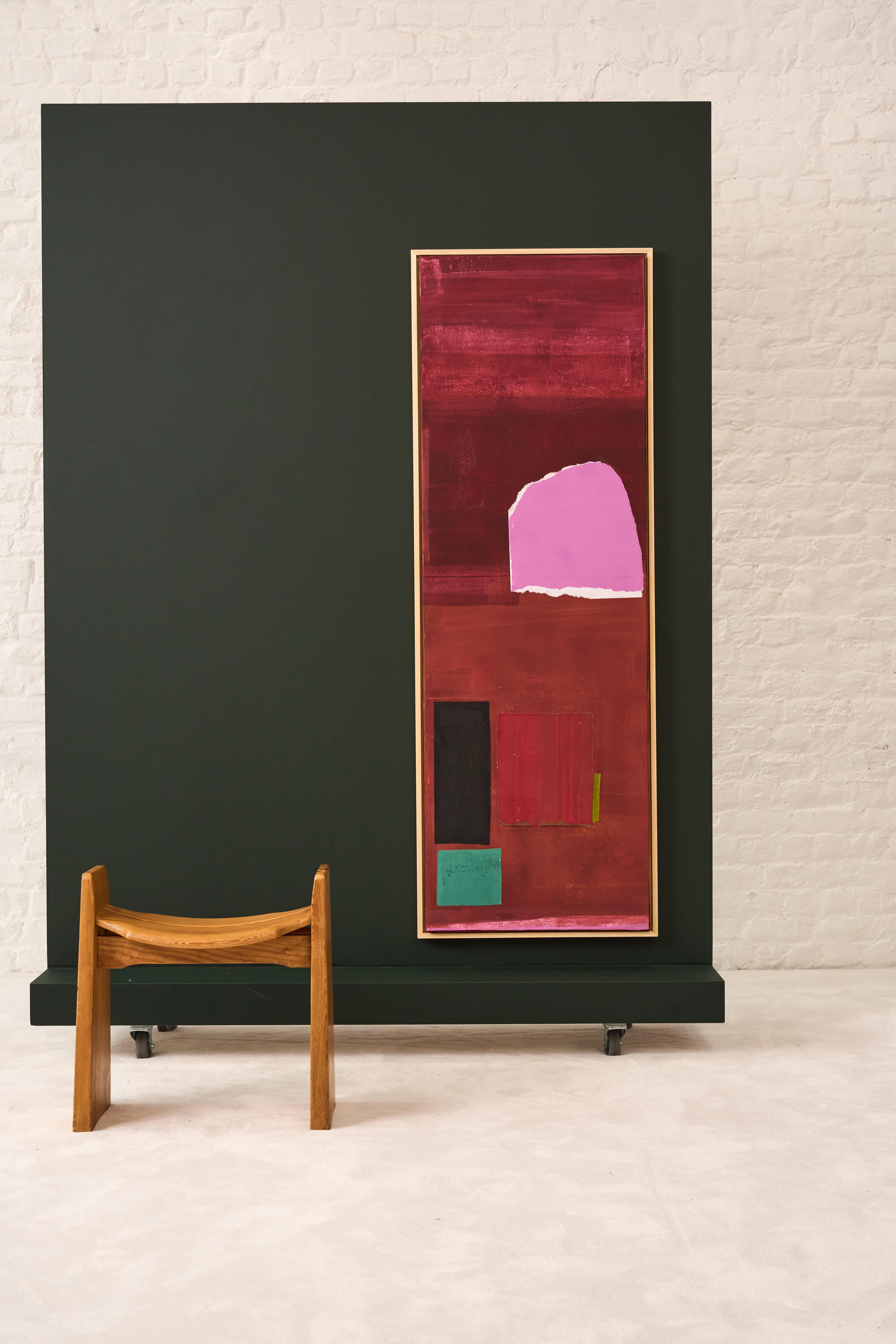 Mixed media on canvas.