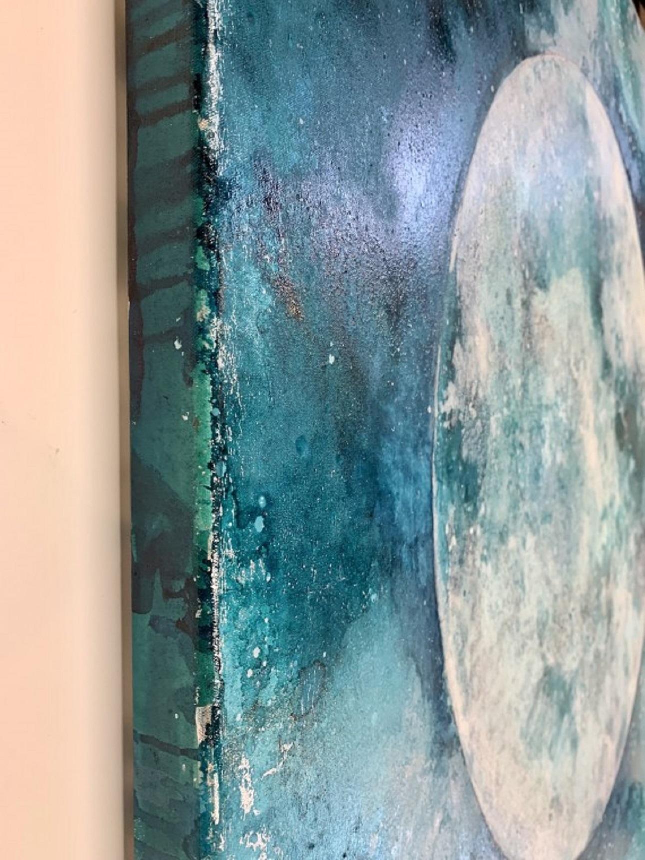 By the Light, Charlotte Elizabeth, dipinto originale della luna in vendita 1