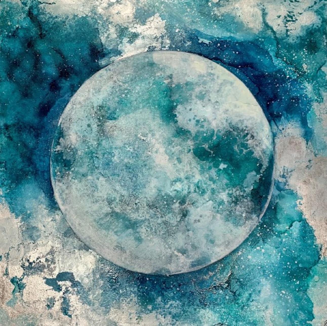 Landscape Painting di Charlotte Eliabeth - By the Light, Charlotte Elizabeth, dipinto originale della luna