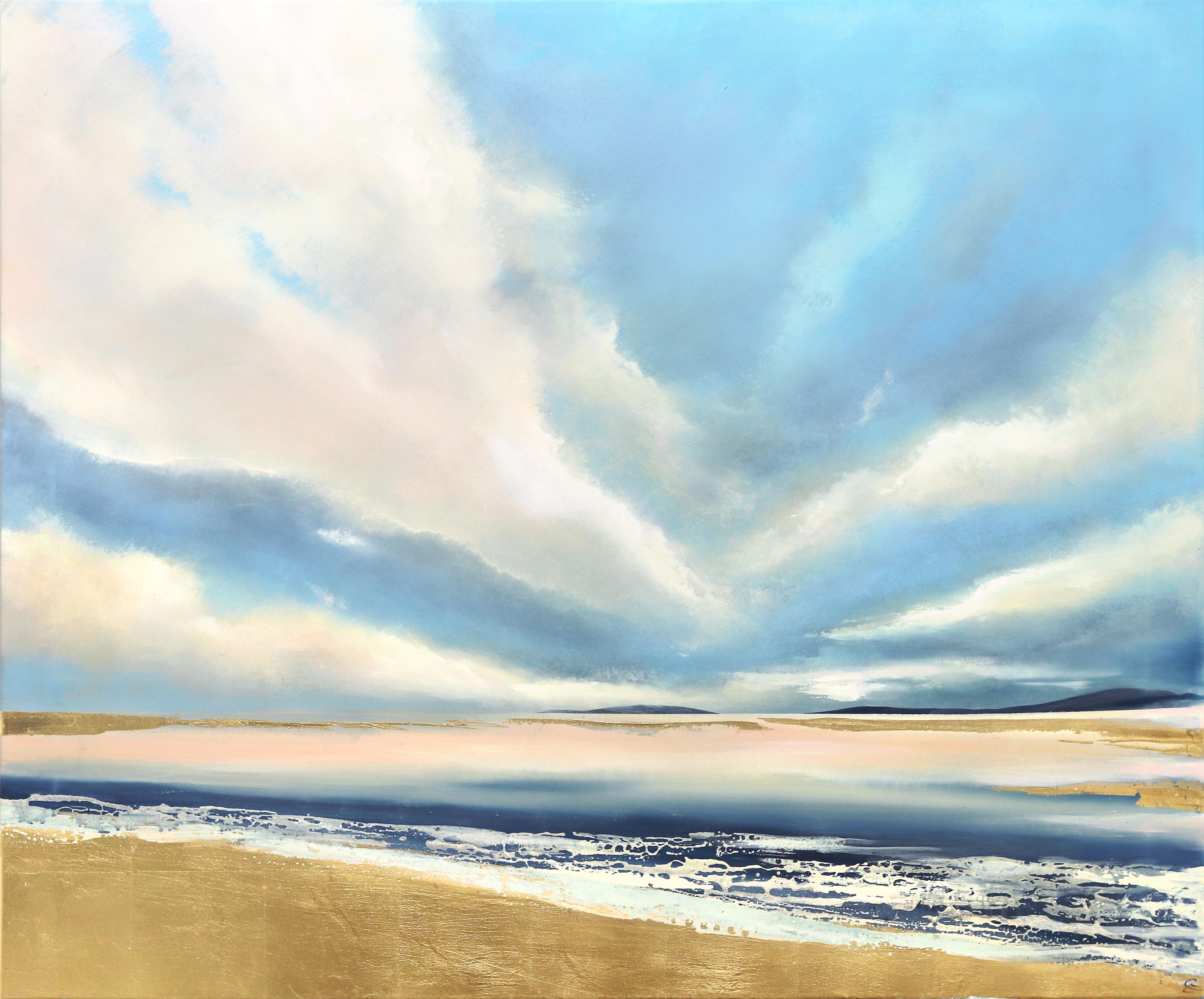 Careless Clouds-  Soft Ocean Landscape Painting on Canvas
