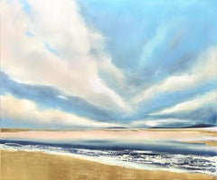Careless Clouds-  Soft Ocean Landscape Painting on Canvas