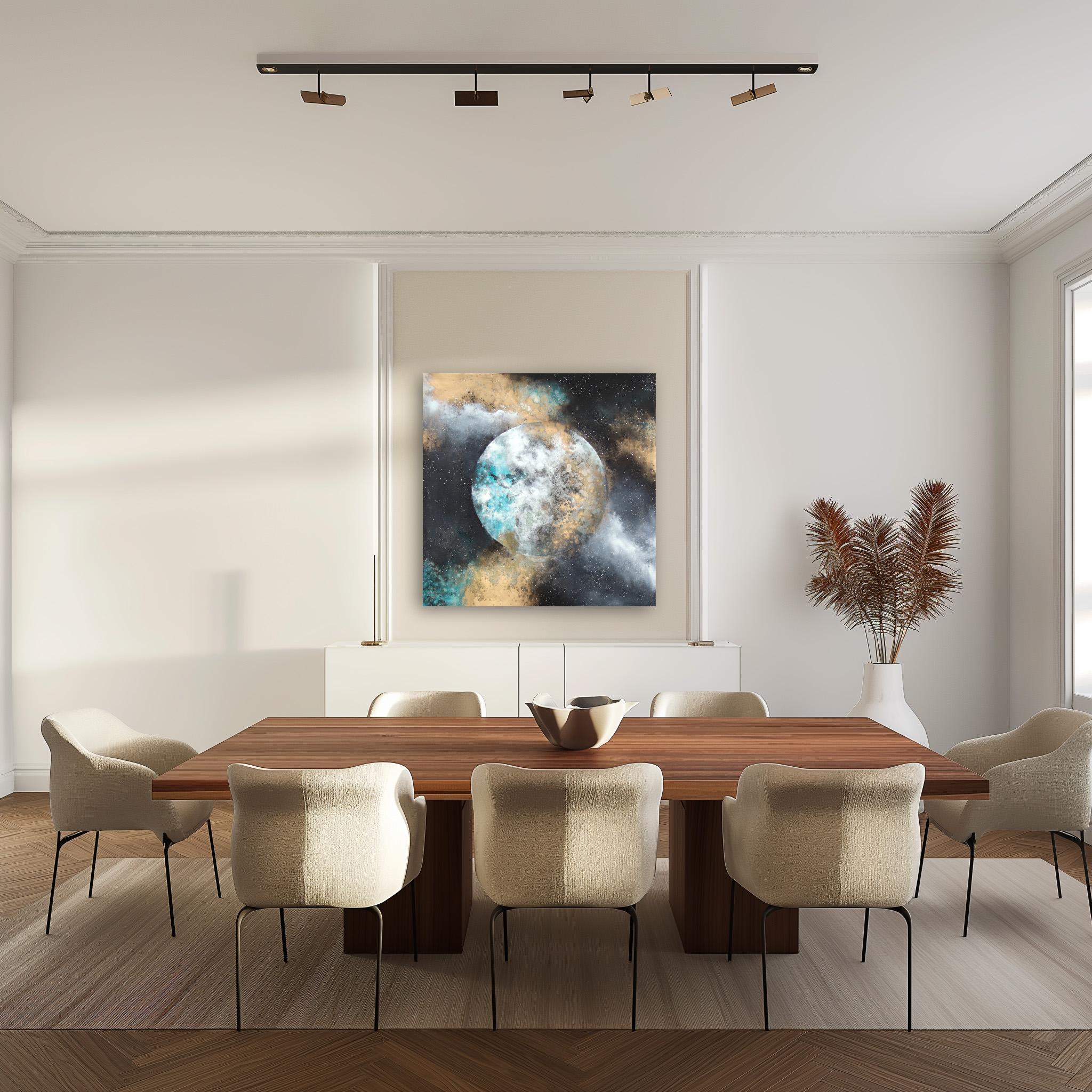 Faraway - Quadro su tela di grandi dimensioni ispirato all'Outer Space - Painting di Charlotte Elizabeth