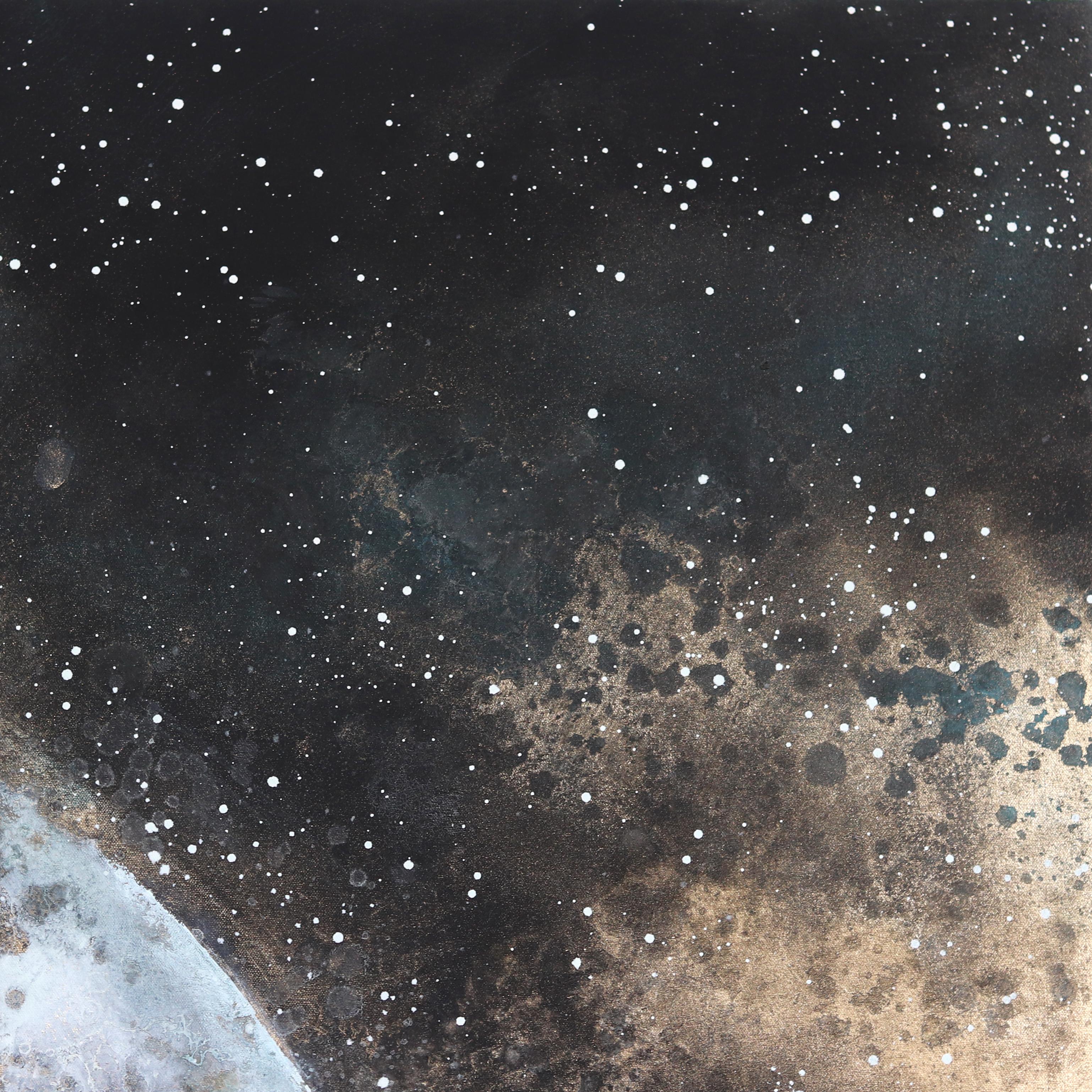 Faraway - Quadro su tela di grandi dimensioni ispirato all'Outer Space - Painting Contemporaneo di Charlotte Elizabeth