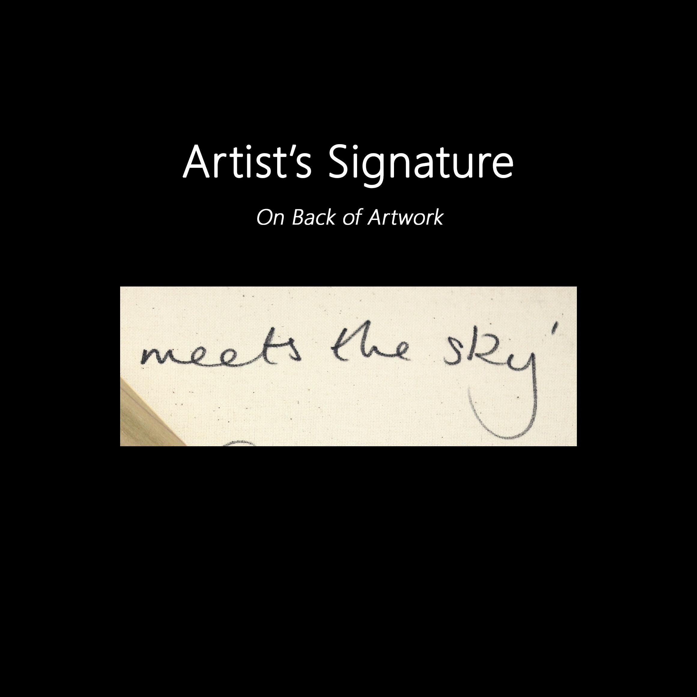 La mer rencontre le ciel - Peinture originale à grande échelle sur toile d'un paysage océanique de bonne humeur en vente 6