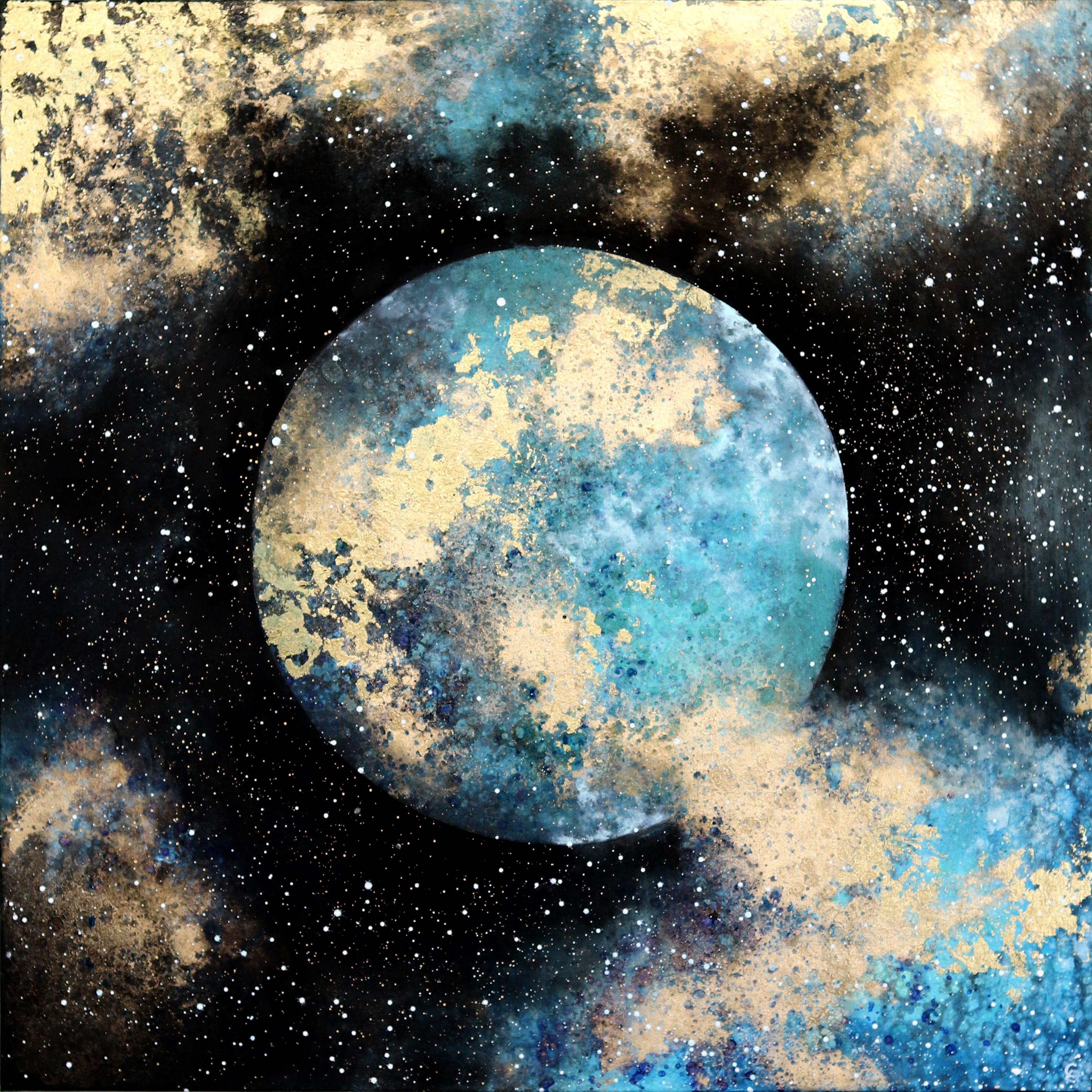 Stardust Moon  - Mixed Media Art by Charlotte Elizabeth