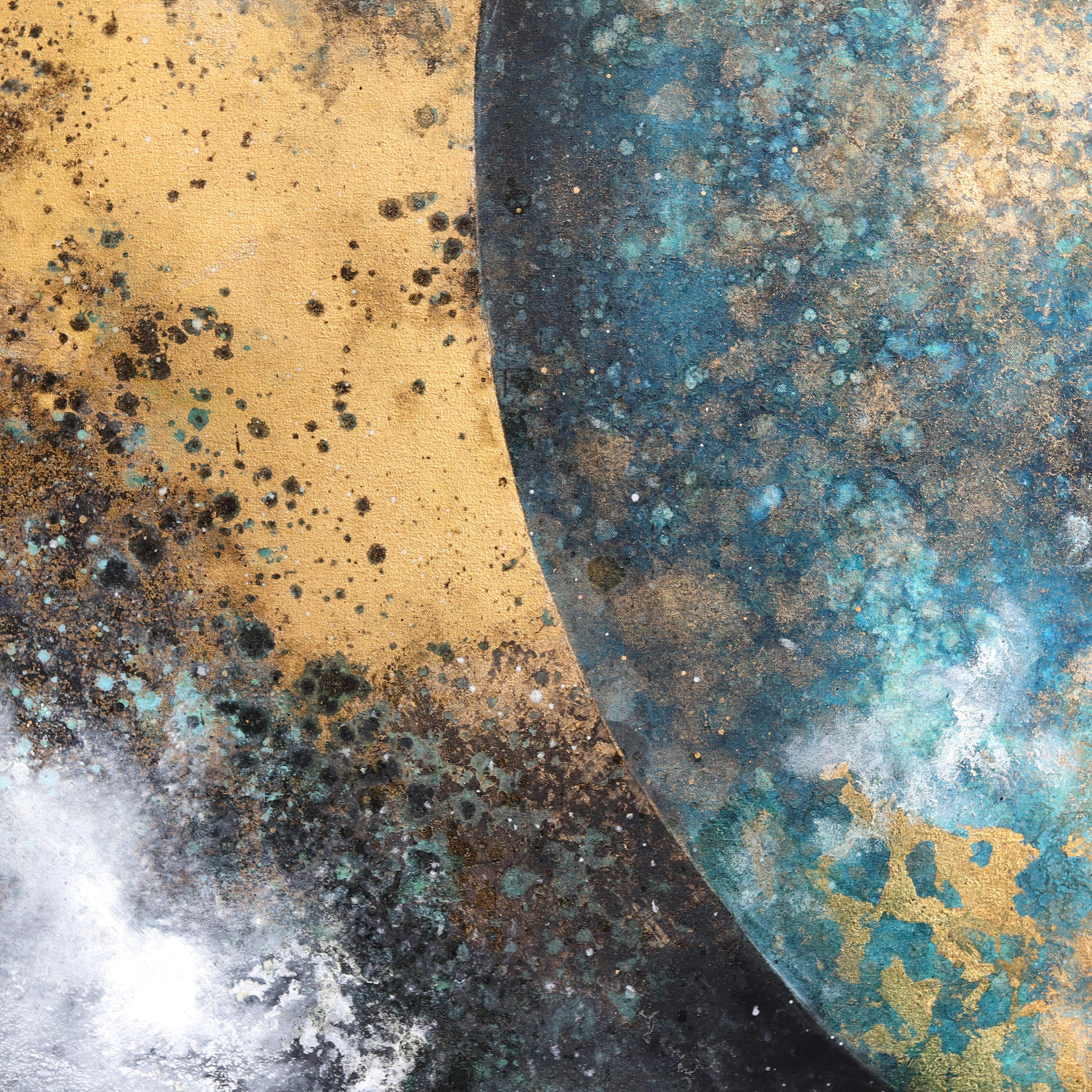 Las sombras - Gran cuadro inspirado en el espacio exterior sobre lienzo en venta 3