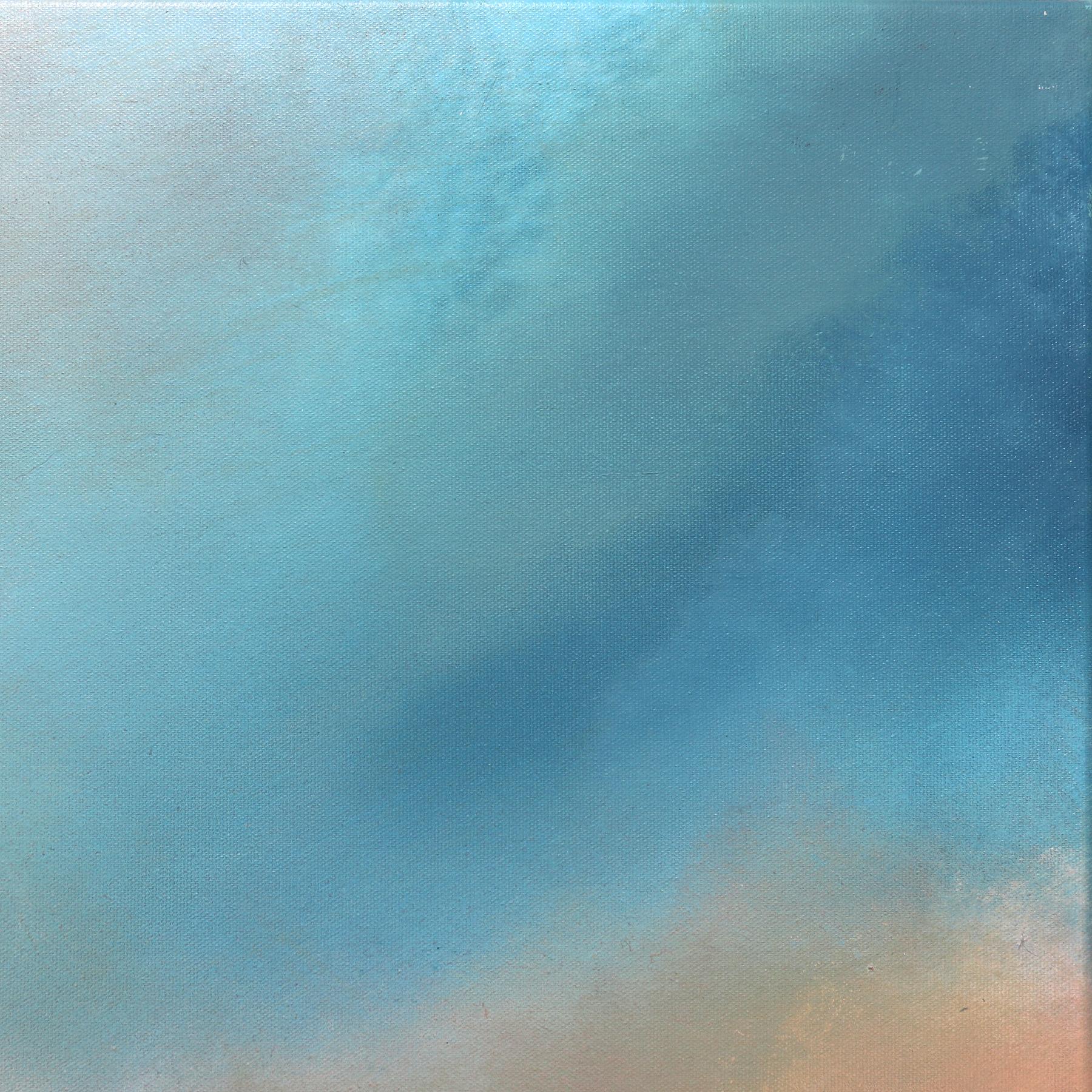 The Sound of the Ocean - Original Soft Pastel Tone Oceanscape Painting on Canvas im Angebot 2