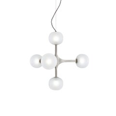 Lámpara de araña «Charlotte Five Lights» chapada en plata de MUG