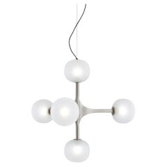 Lámpara de araña «Charlotte Five Lights» chapada en plata de MUG