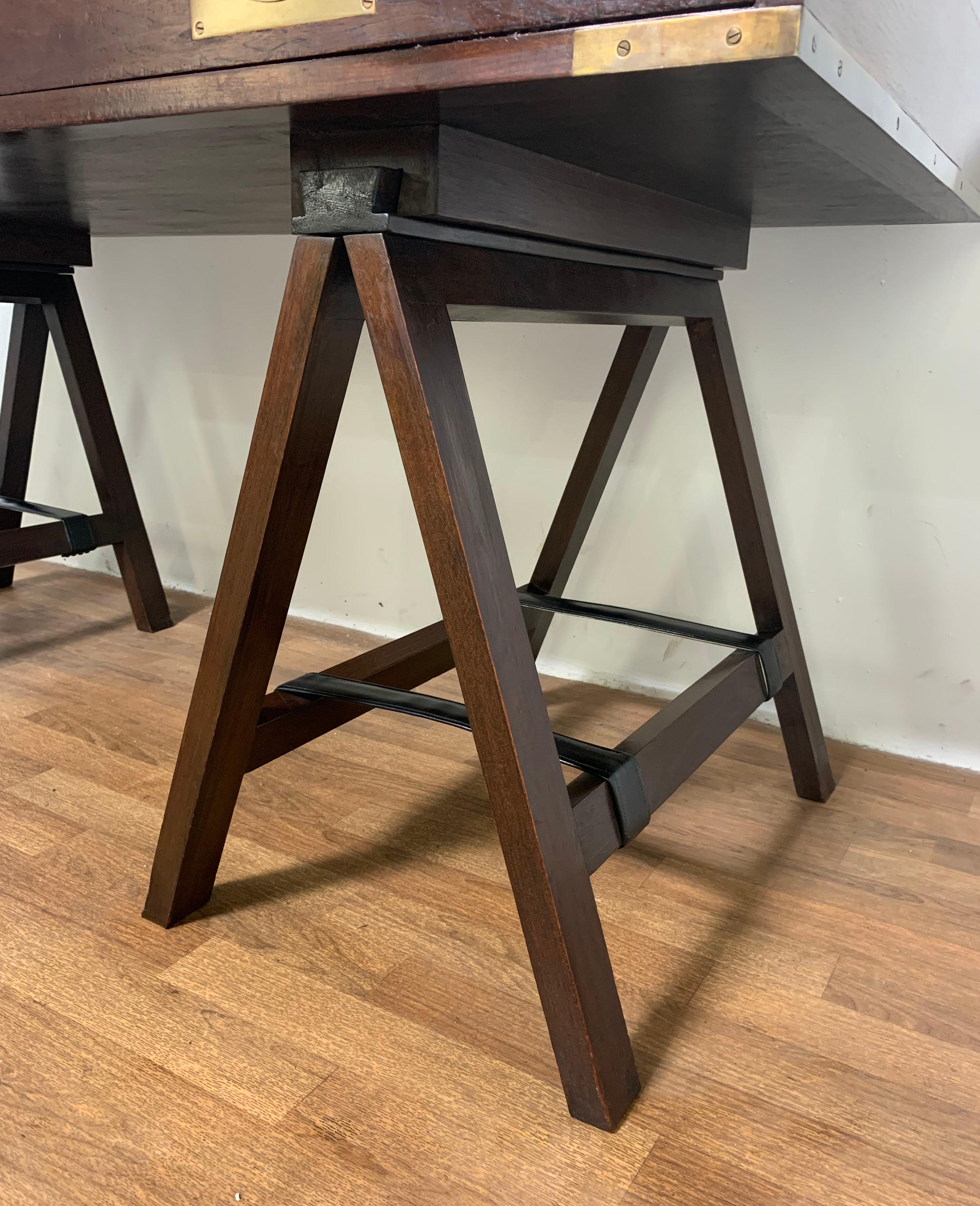 Mid-20th Century Charlotte Horstmann Campaign Desk with Leather Top circa 1960s