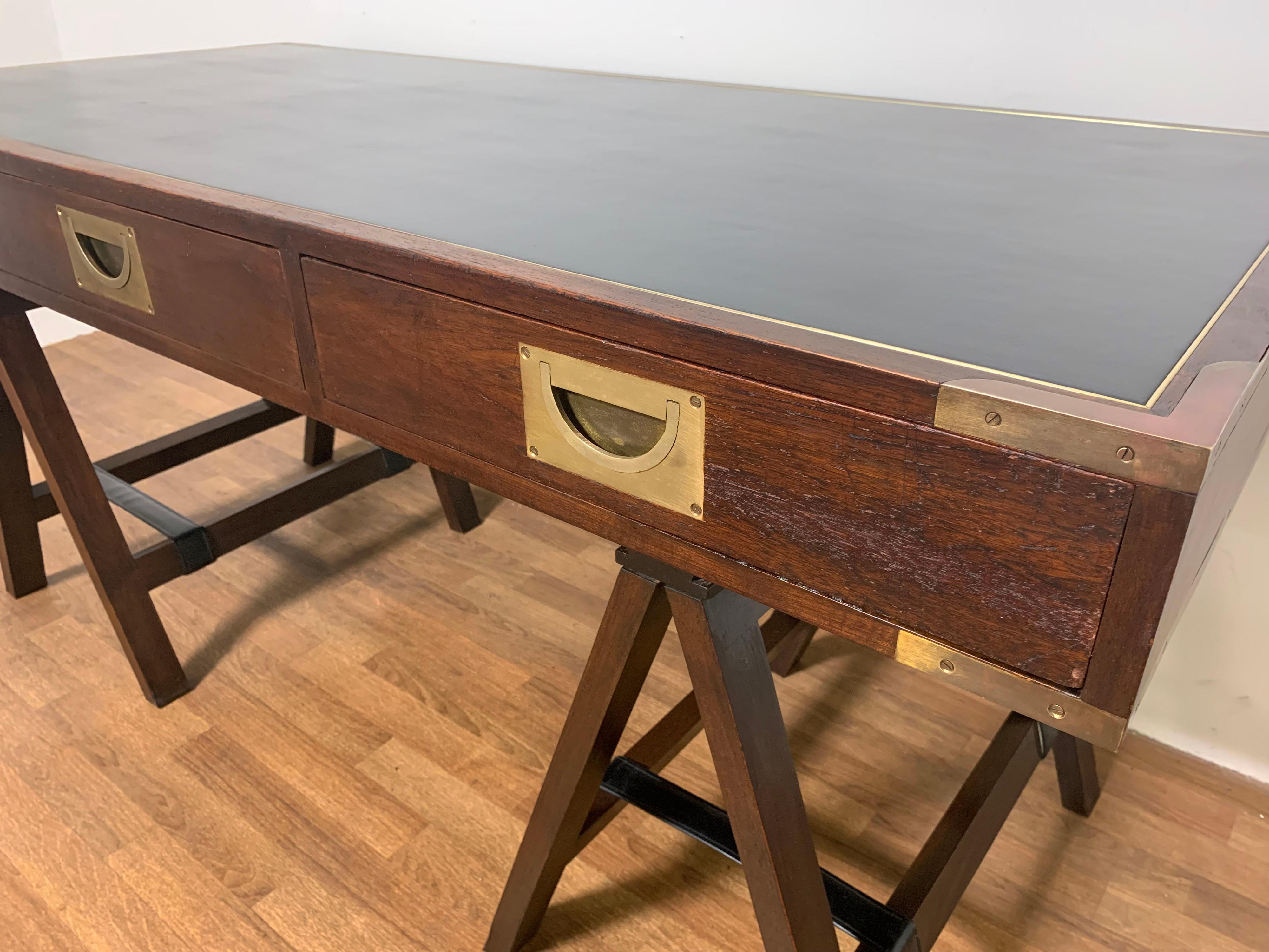 Charlotte Horstmann Campaign Desk with Leather Top circa 1960s 2
