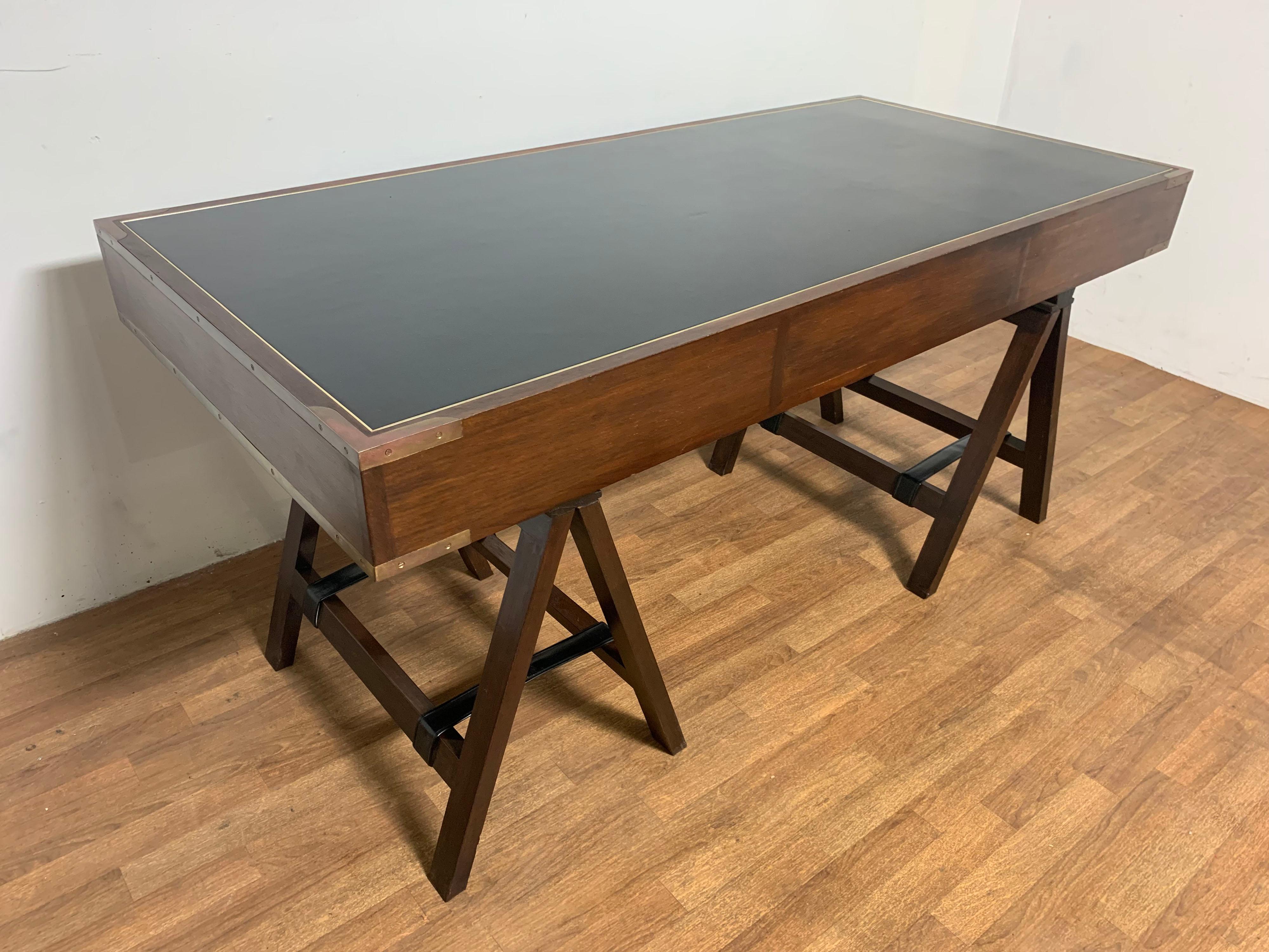 Charlotte Horstmann Campaign Desk with Leather Top circa 1960s 3