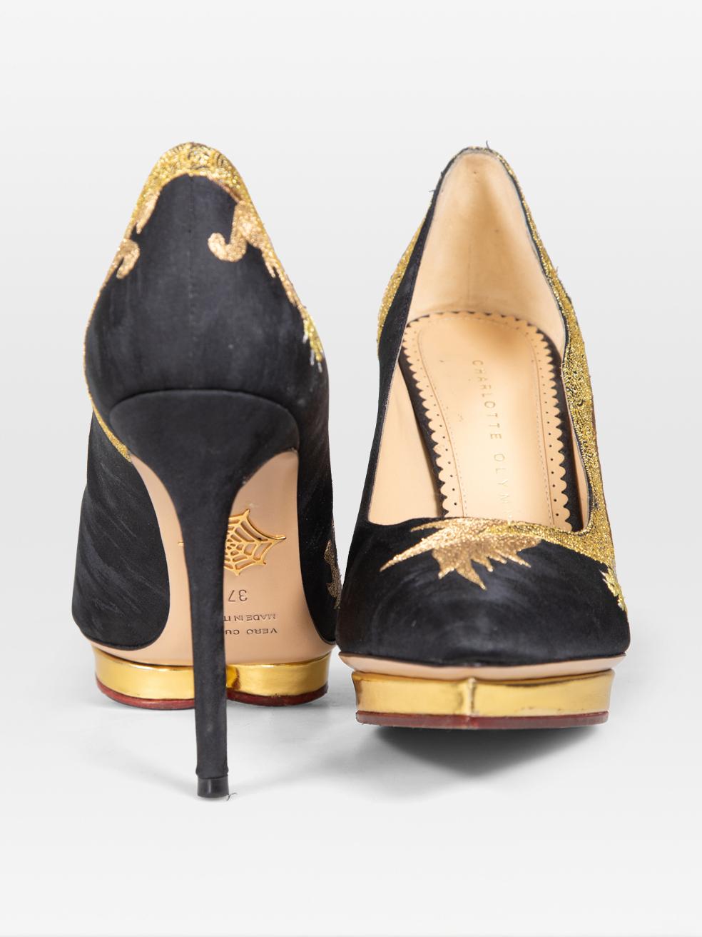 Charlotte Olympia Auspicious Debbie Dragon Pumps Talla IT 37 Negro en venta