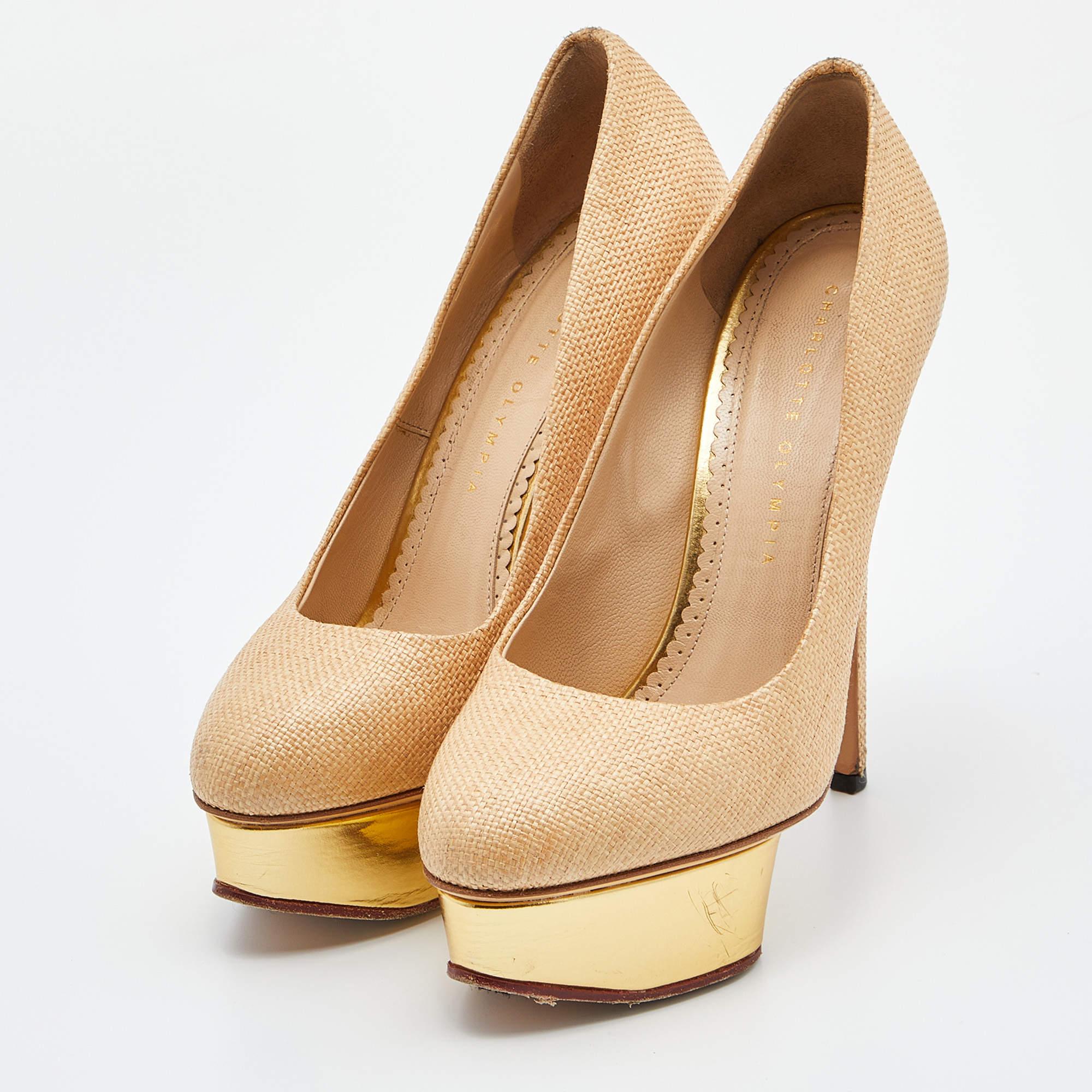 Make a chic style statement with these designer pumps. They showcase sturdy heels and durable soles  perfect for your fashionable outings