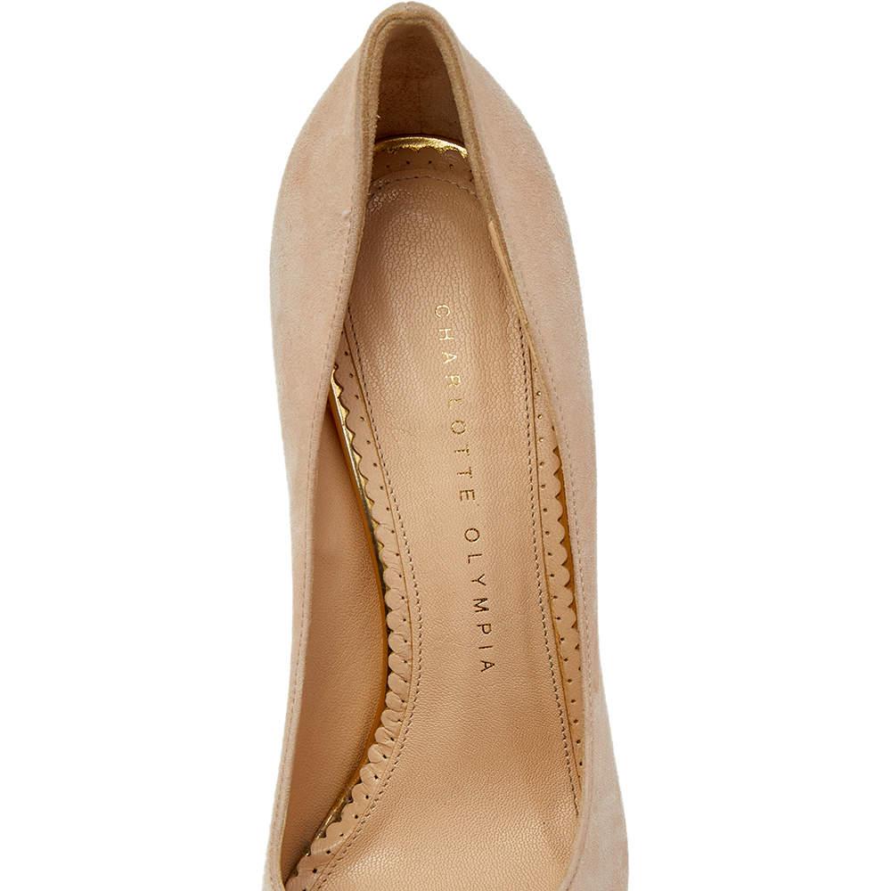 Charlotte Olympia Beige Suede Dolly Pumps Size 38.5 3
