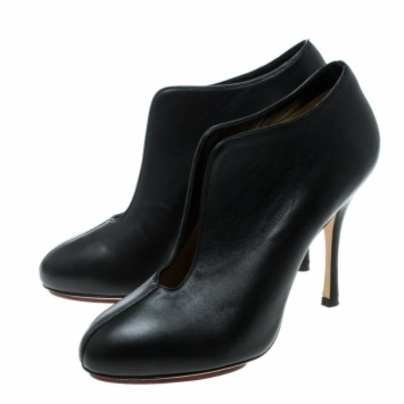 De las mujeres Charlotte Olympia Botines de piel negra Talla 37 en venta