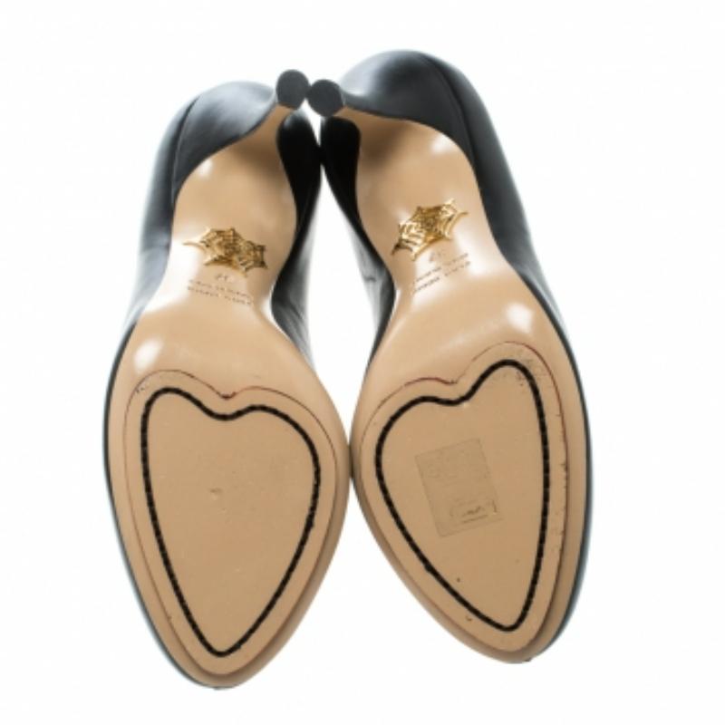 Charlotte Olympia Botines de piel negra Talla 37 en venta 1