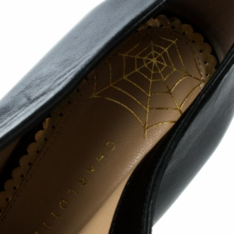 Charlotte Olympia Botines de piel negra Talla 37 en venta 2