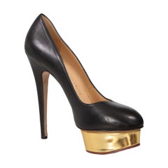 Charlotte Olympia Bombas Dolly de piel negra Talla IT 39