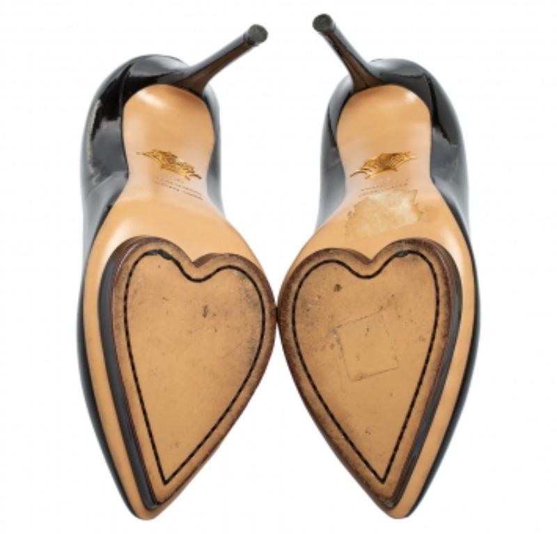Noir Charlotte Olympia - Escarpins à plateforme en cuir verni noir Taille 38 en vente