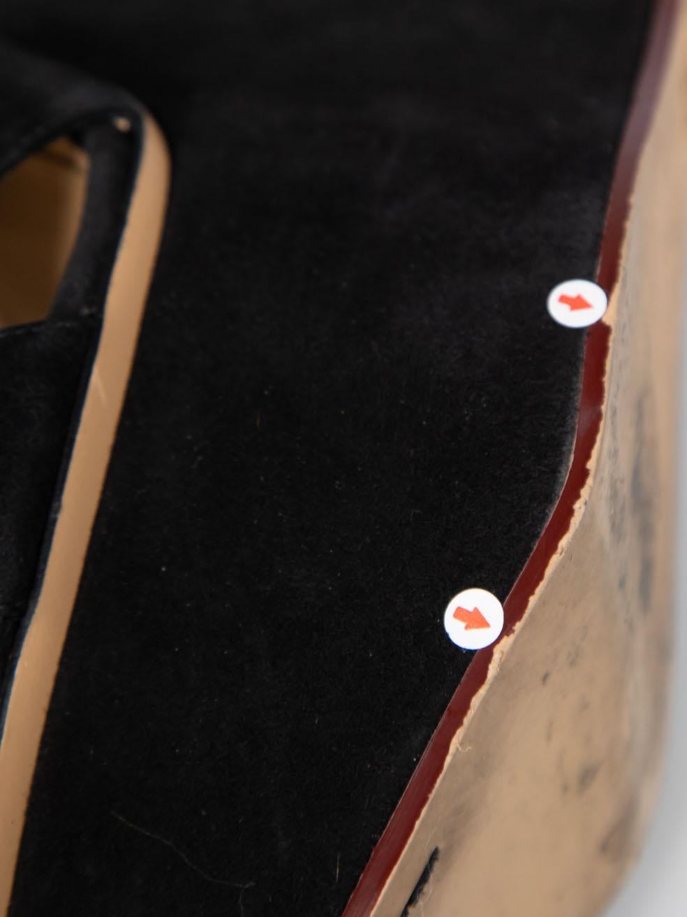 Charlotte Olympia Black Platform Suede Sandals Size IT 39 For Sale 6