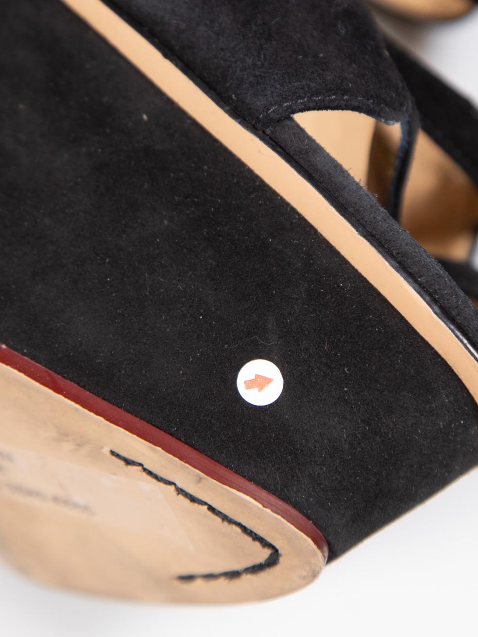 Charlotte Olympia Sandali in pelle scamosciata con piattaforma nera misura IT 39 in vendita 1