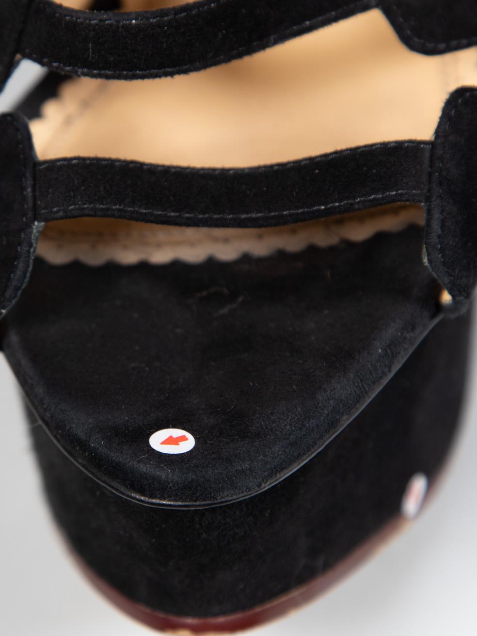Charlotte Olympia Black Platform Suede Sandals Size IT 39 For Sale 5