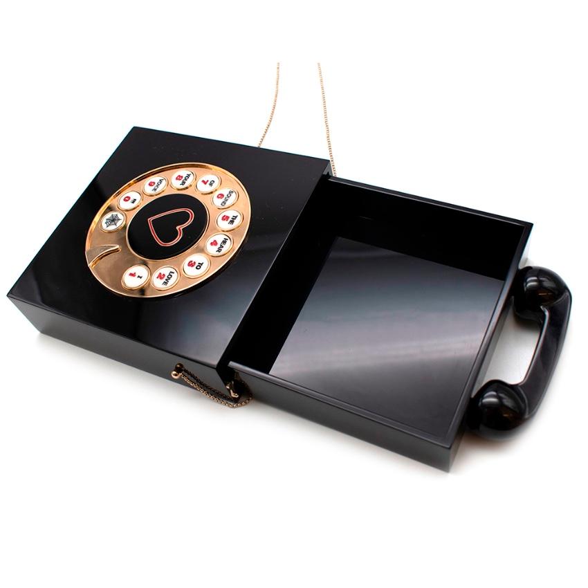 Charlotte Olympia Black Plexi Telephone Top Handle Bag In Excellent Condition In London, GB
