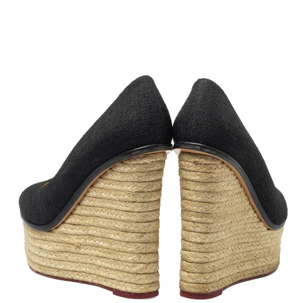 black raffia wedges