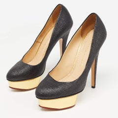 Charlotte Olympia Black Raffia Dolly Pumps Size 39.5