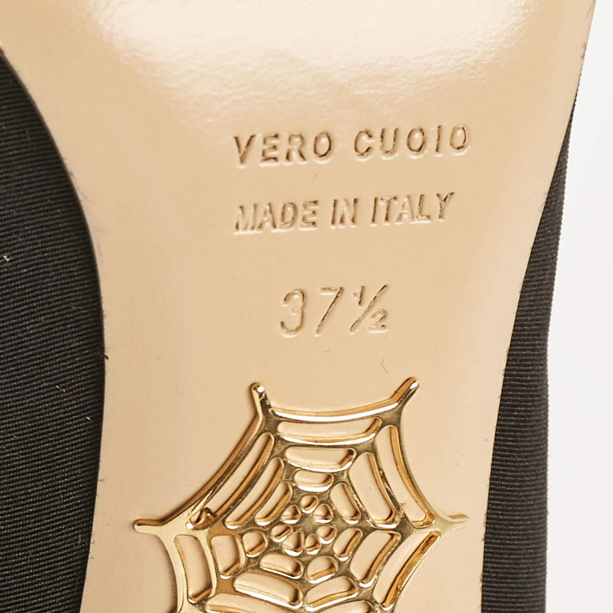 Charlotte Olympia Schwarze Satin Dolly Plateau Pumps Größe 37,5 4