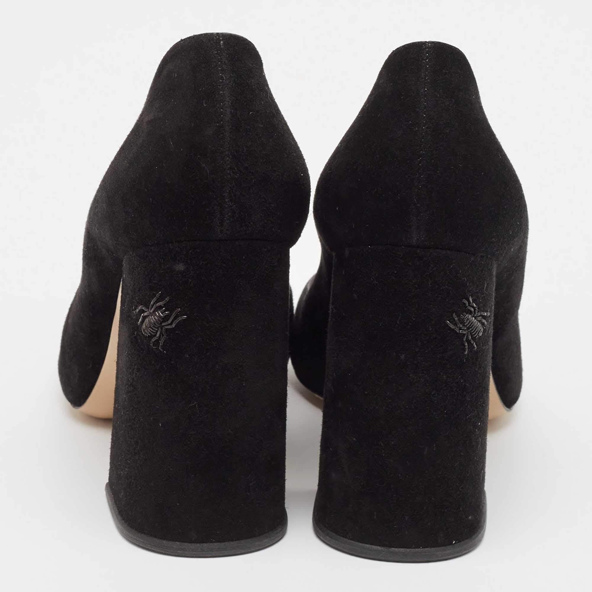 Charlotte Olympia - Escarpins en daim noir à talon bloc - Taille 39 Pour femmes en vente