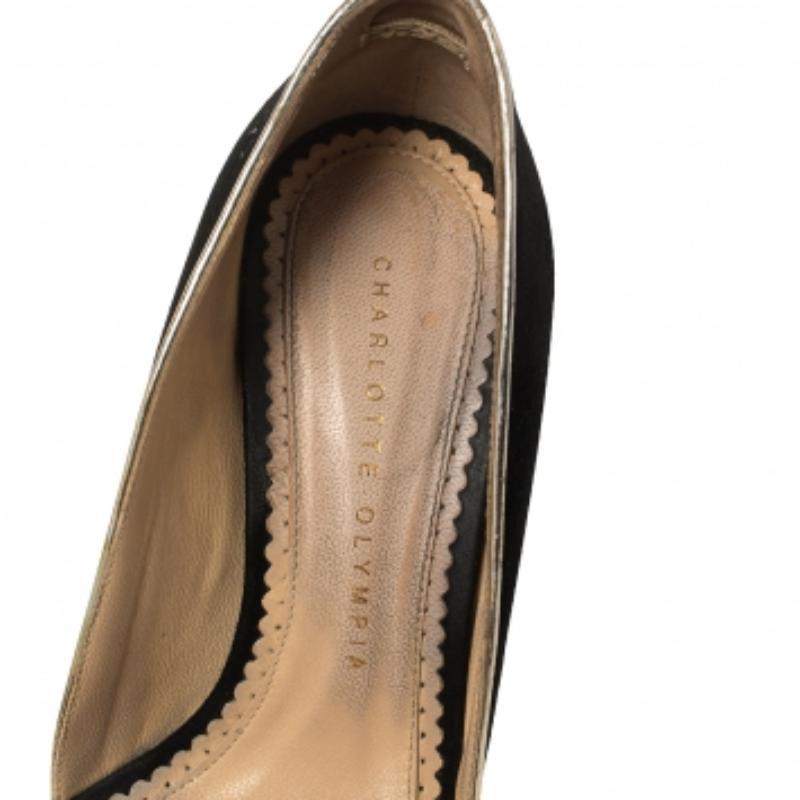 Beige Charlotte Olympia Black Suede Christine Open Toe Sandals Size 36.5 For Sale