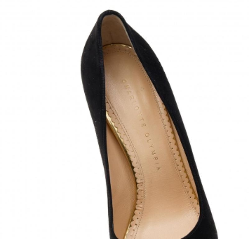 Charlotte Olympia - Escarpins à plateforme Dolly en daim noir avec ornements en cristal - Taille 38 Pour femmes en vente