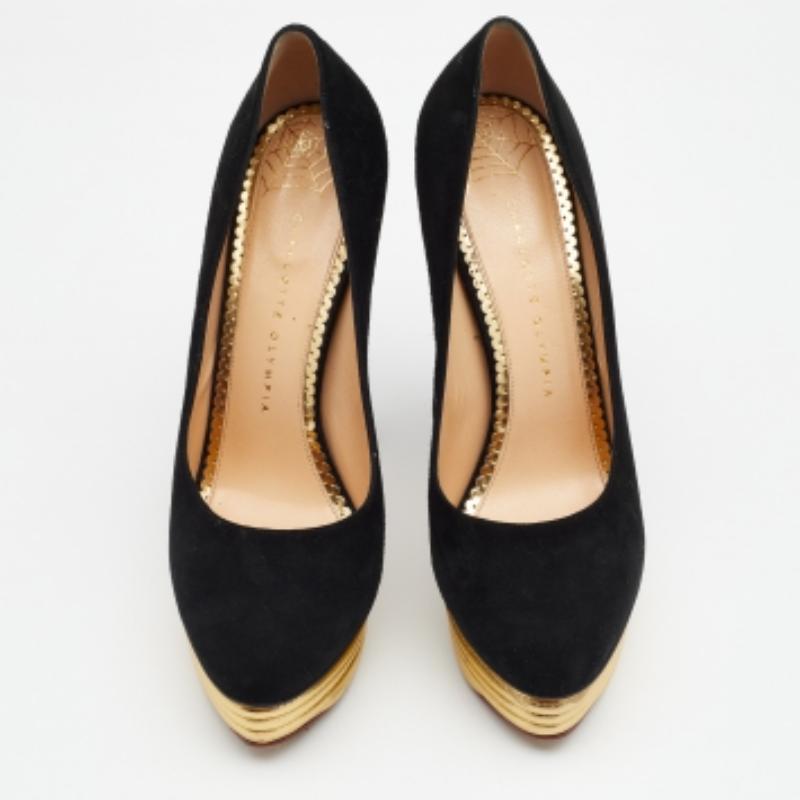 Charlotte Olympia Bombas de plataforma Dolly de ante negro Talla 41 Negro en venta