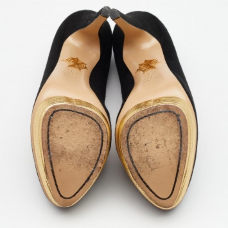 Charlotte Olympia Bombas de plataforma Dolly de ante negro Talla 41 en venta 3